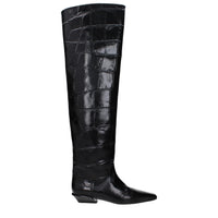 Paris Texas Black Leather Boot
