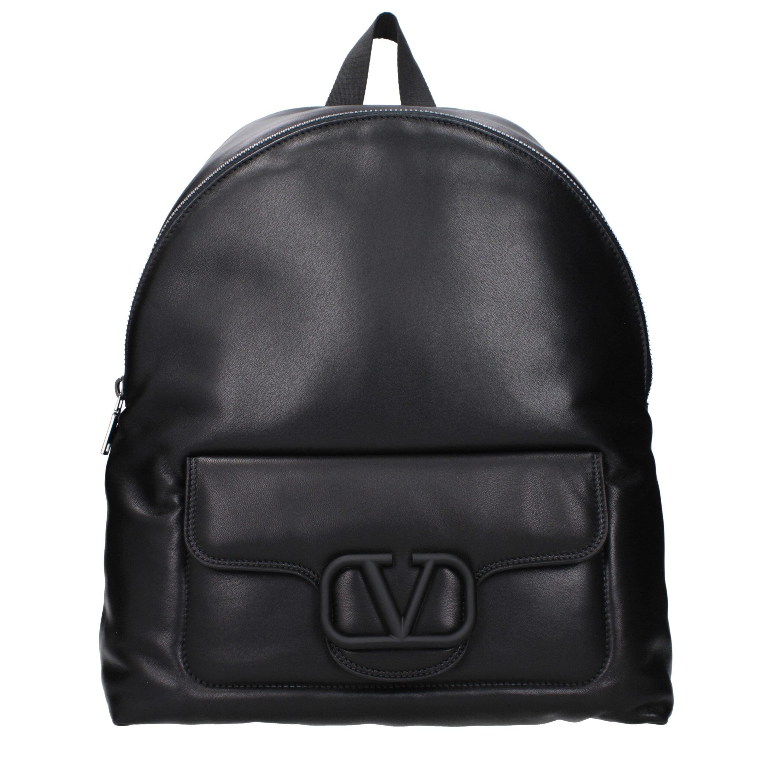 Valentino Garavani Black Leather Backpack