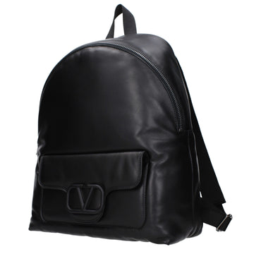 Valentino Garavani Black Leather Backpack