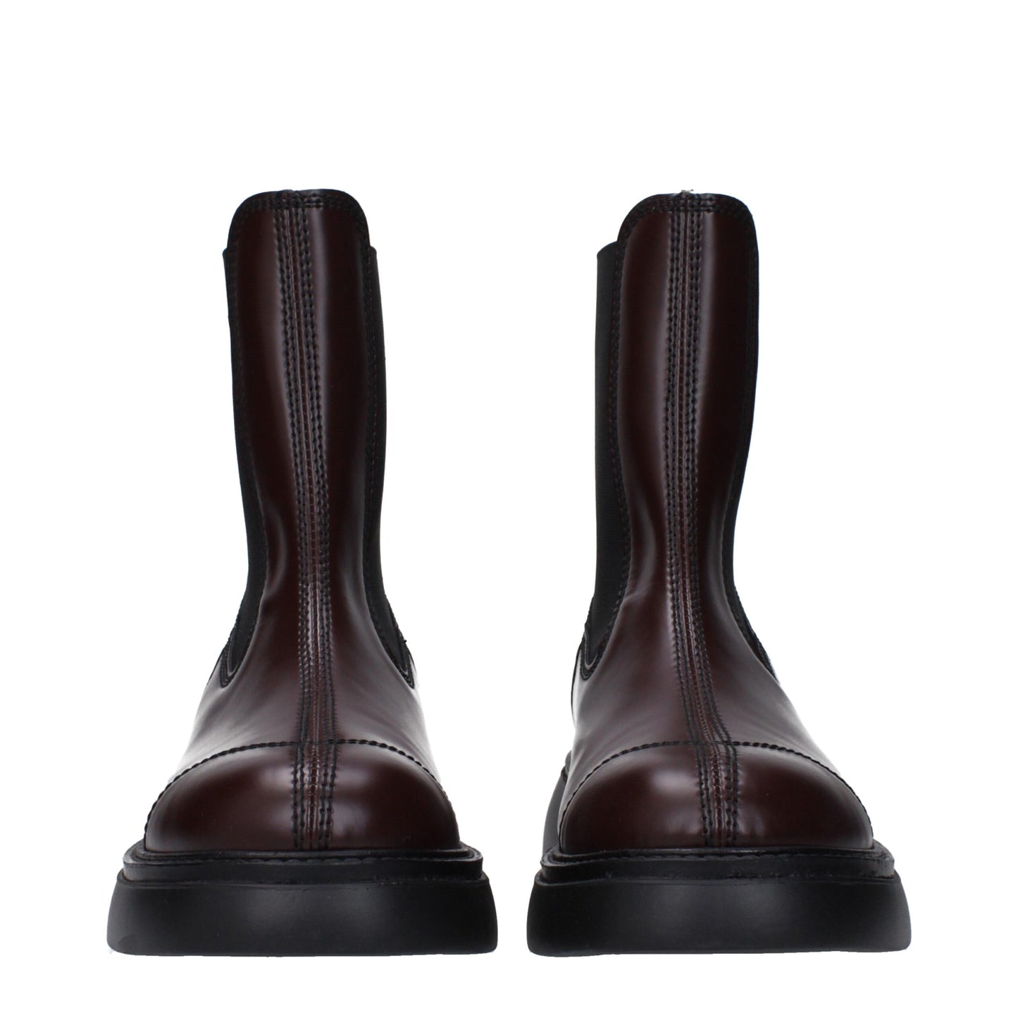 Ganni Brown Leather Ankle