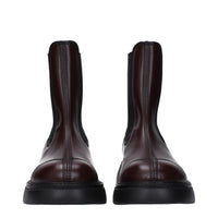 Ganni Brown Leather Ankle