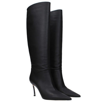 Casadei Black Leather Boot