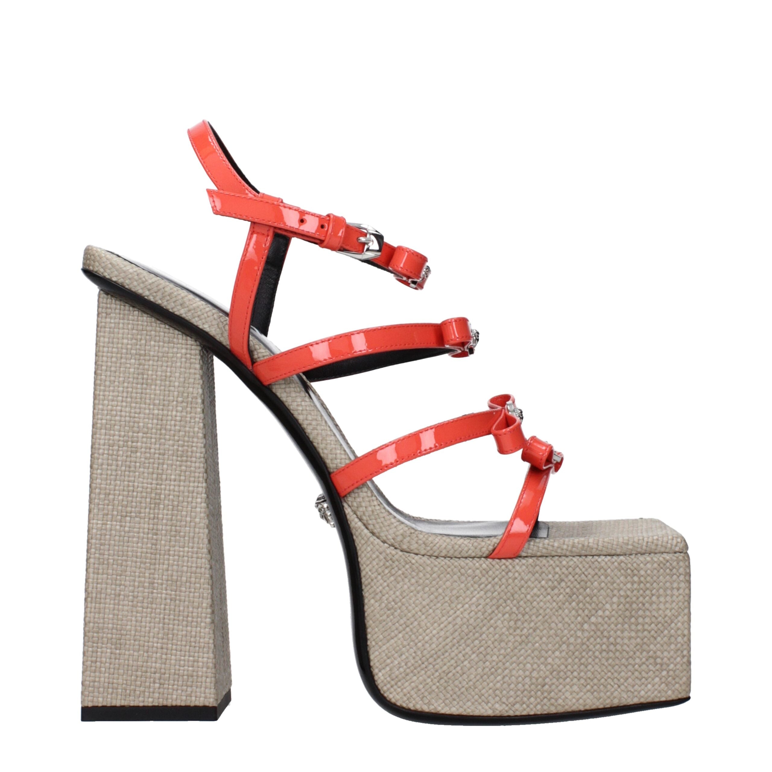 Versace Orange Leather Sandal