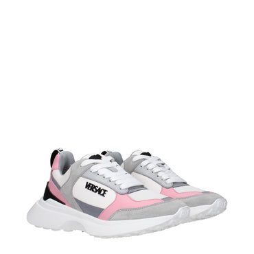 Versace White Fabric Sneakers