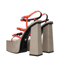 Versace Orange Leather Sandal