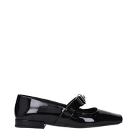 Versace Black Leather Ballet Flat