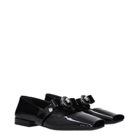 Versace Black Leather Ballet Flat