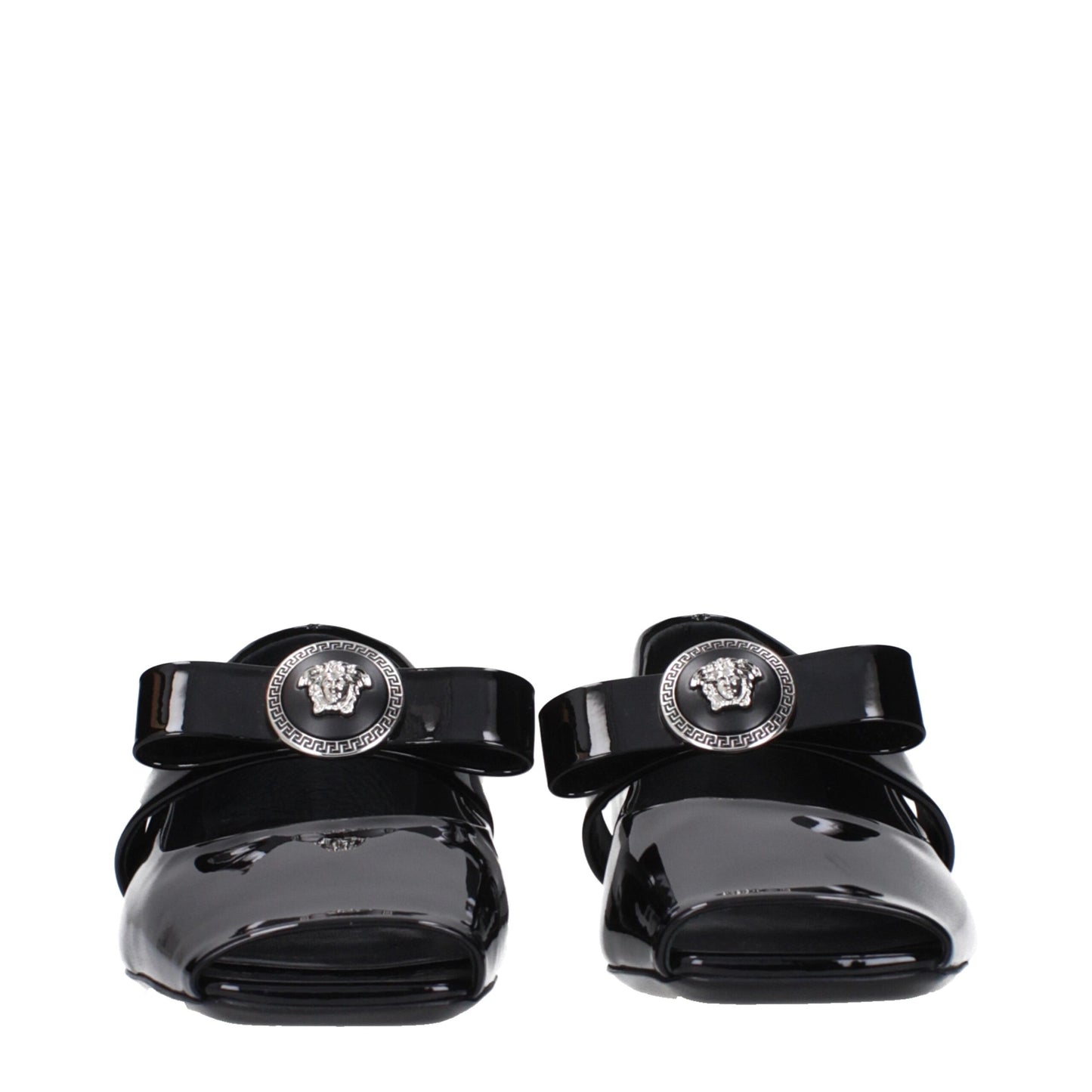 Versace Black Leather Ballet Flat