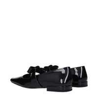 Versace Black Leather Ballet Flat