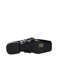 Versace Black Leather Ballet Flat
