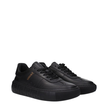Versace Black Leather Sneakers