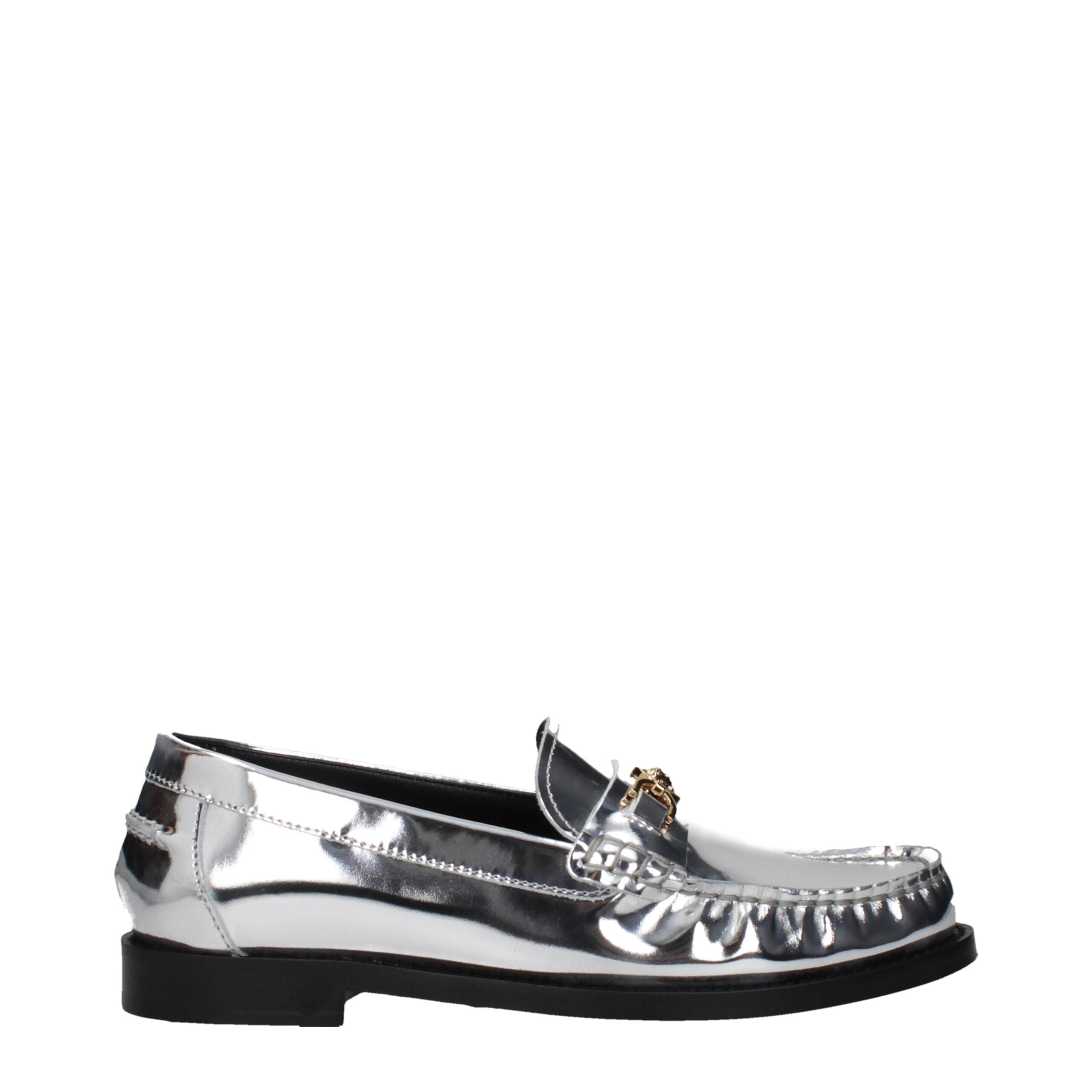 Versace Gray Leather Loafer