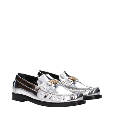 Versace Gray Leather Loafer