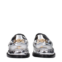 Versace Gray Leather Loafer