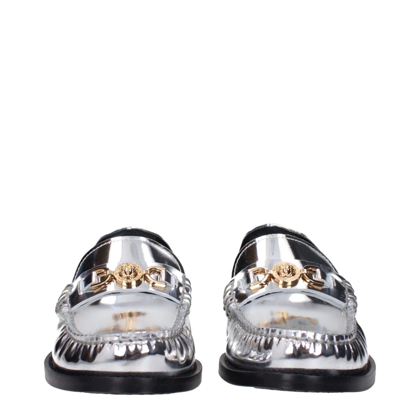 Versace Gray Leather Loafer