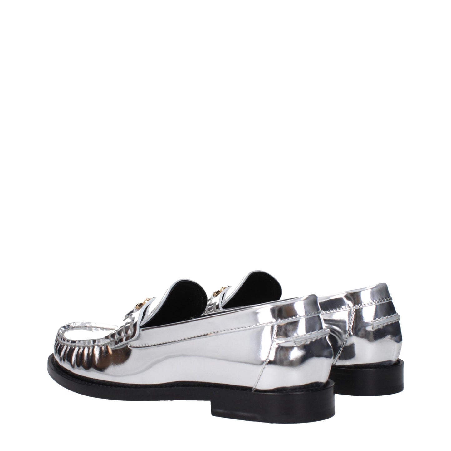 Versace Gray Leather Loafer