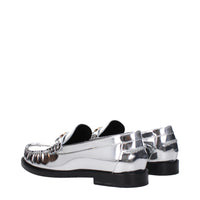 Versace Gray Leather Loafer
