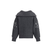 PINKO Rhinestones wool Cardigan