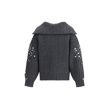 PINKO Rhinestones wool Cardigan