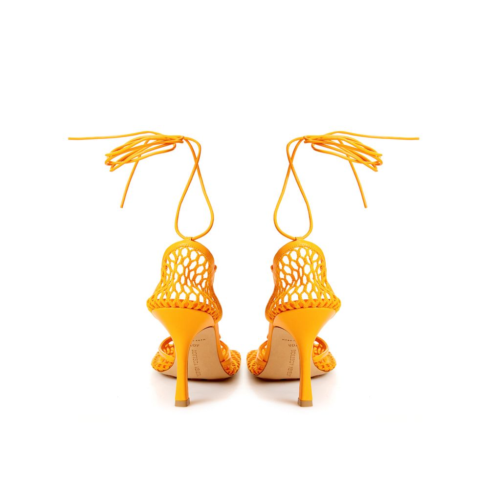 Bottega Veneta Orange Fabric And Leather Sandal