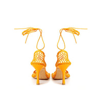 Bottega Veneta Orange Fabric And Leather Sandal