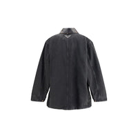Prada Denim Jacket with leather collar