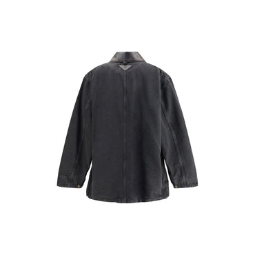 Prada Denim Jacket with leather collar