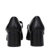 Stuart Weitzman Black Leather Mid Heel Pumps