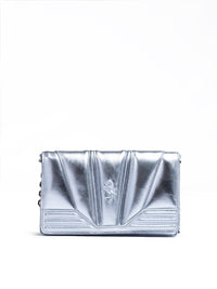 Ferrari Metal light blue GT patent leather bag with chain