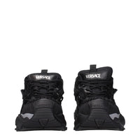 Versace Black Leather Athletic Sneakers