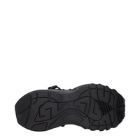 Versace Black Leather Athletic Sneakers