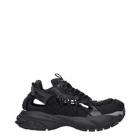 Versace Black Leather Athletic Sneakers