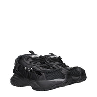 Versace Black Leather Athletic Sneakers