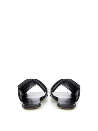 Bottega Veneta Elegant Black Leather Sandals