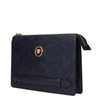 Versace Blue Leather Clutch Bags