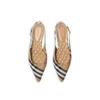 Burberry Check Birdie Slingback Ballerina Flats
