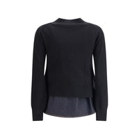 Sacai Cardigan with denim panel