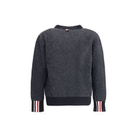 Thom Browne TEXTURED STITCH V NECK CARDIGAN IN WASHE