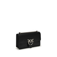 PINKO Love Shoulder Bag - Black handbag with a silver clasp 