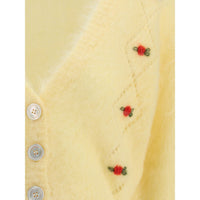 Alessandra Rich Mohair Cardigan with embroidery
