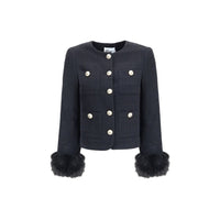 Self-Portrait Fur cuffed Jacket