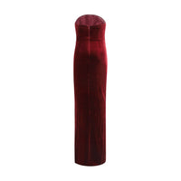 Self-Portrait Velvet bandeau long Dress