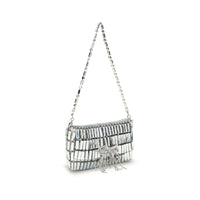 Self-Portrait Silver crystal bow mini Shoulder Bag - Silver handbag with crystal embellishments 