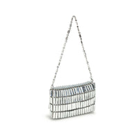 Self-Portrait Silver crystal bow mini Shoulder Bag - Silver handbag with crystal embellishments 