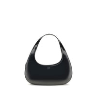 Coperni Slim Swipe Baguette Shoulder Bag - Black handbag on a white background