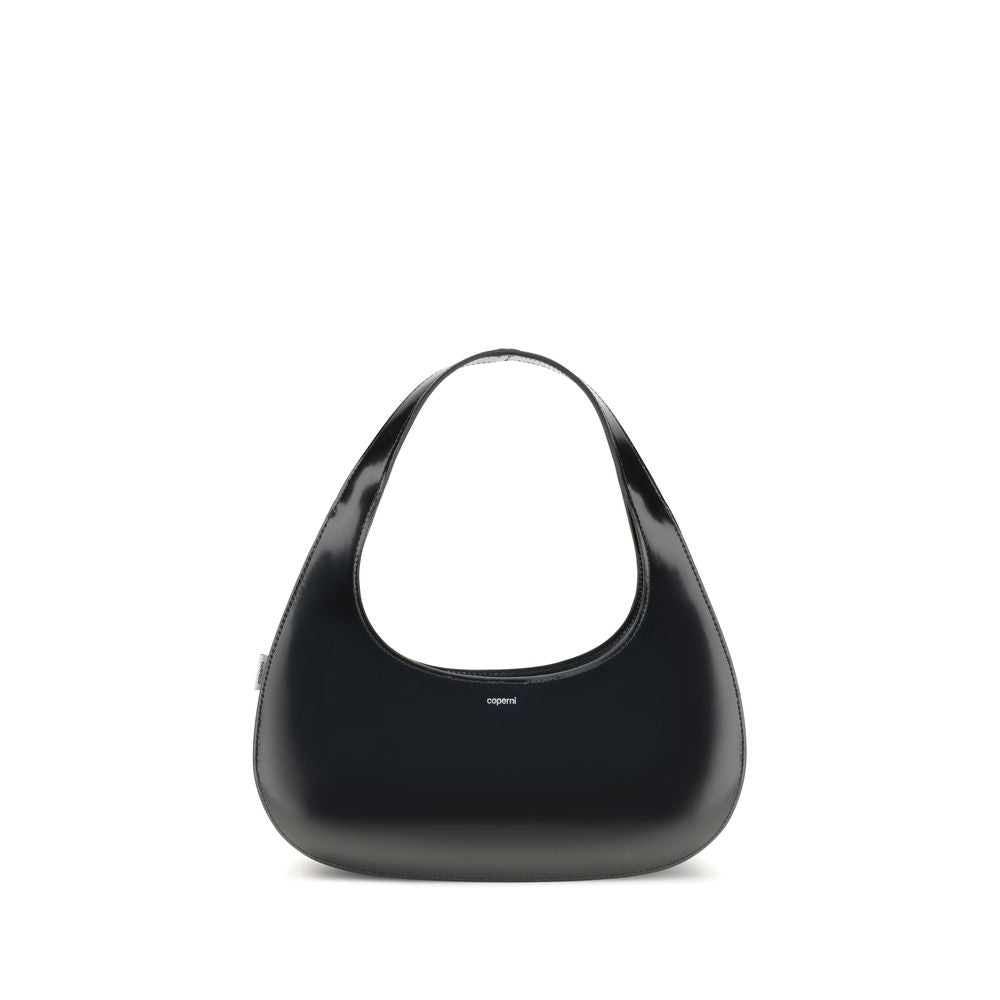Coperni Slim Swipe Baguette Shoulder Bag - Black handbag on a white background