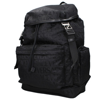 Versace Black Fabric Backpacks