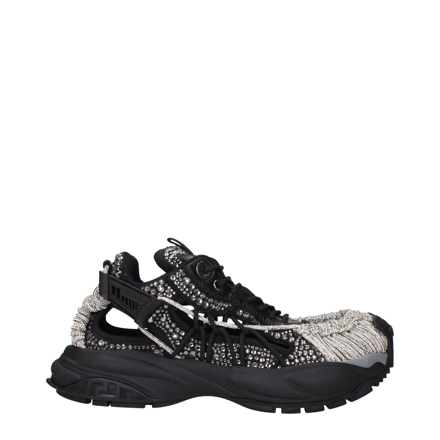 Versace Black Fabric Chunky Sneakers