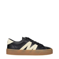 Moncler Black Leather Low Tops