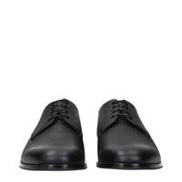 Prada Black Leather Oxfords And Derbies